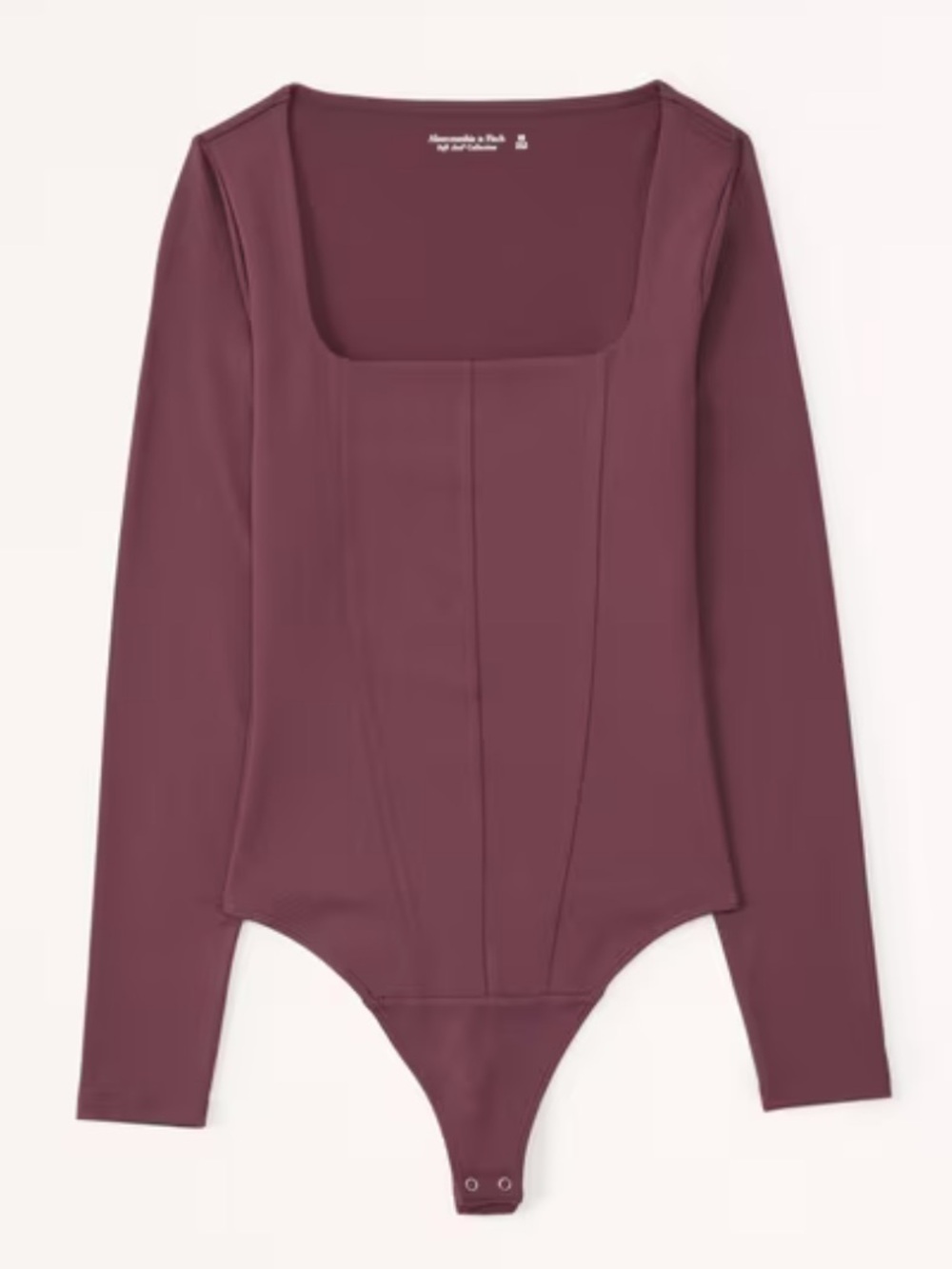 Abercrombie & Fitch Burgundy Long-Sleeve Seamless Bodysuit